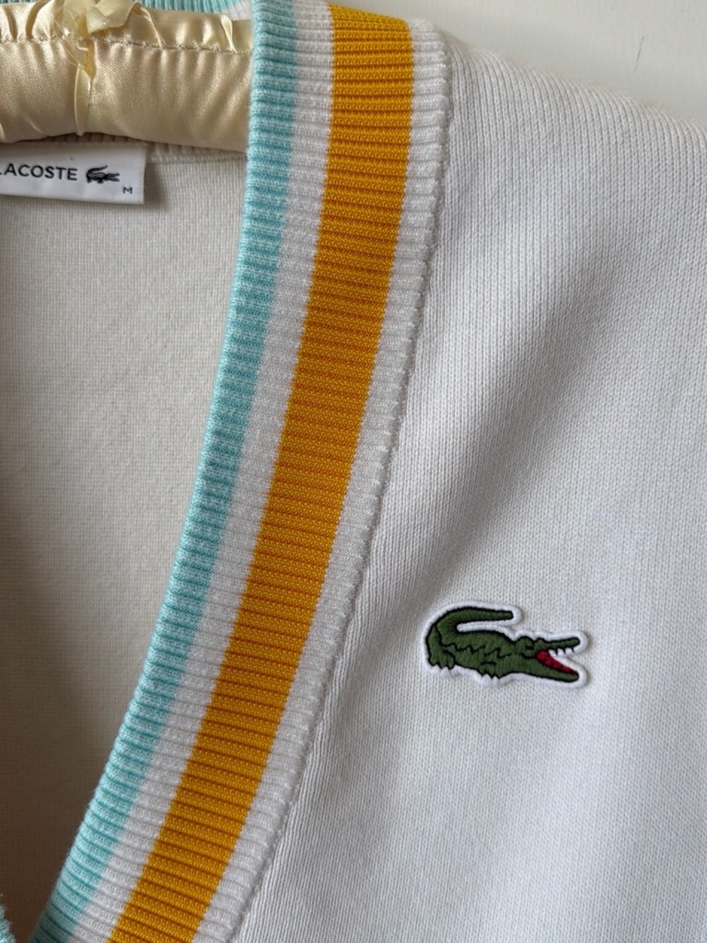 Vintage Lacoste Tennis Club 100% Cotton Deep V Varsity Sweater